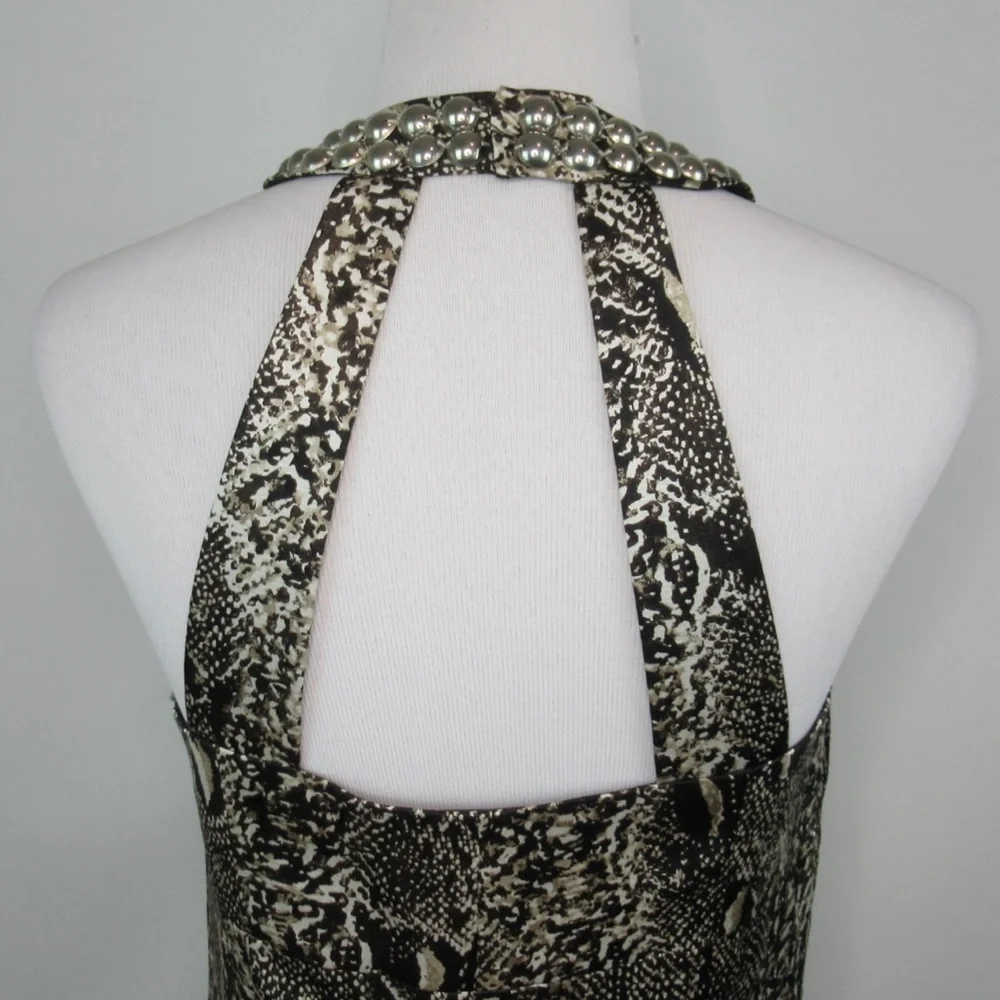 LAUNDRY by Shelli Segal Silk Snakeskin Print Mini Halter Dress Women’s Size 8